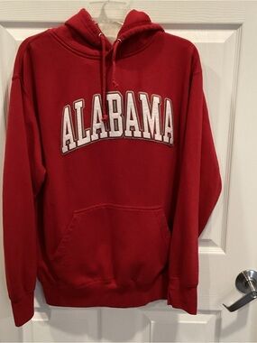 MV Sport Red Alabama Crewneck Hoodie with White Lettering